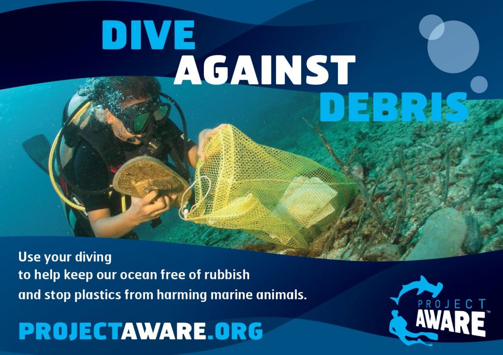 Project aware dive against debris